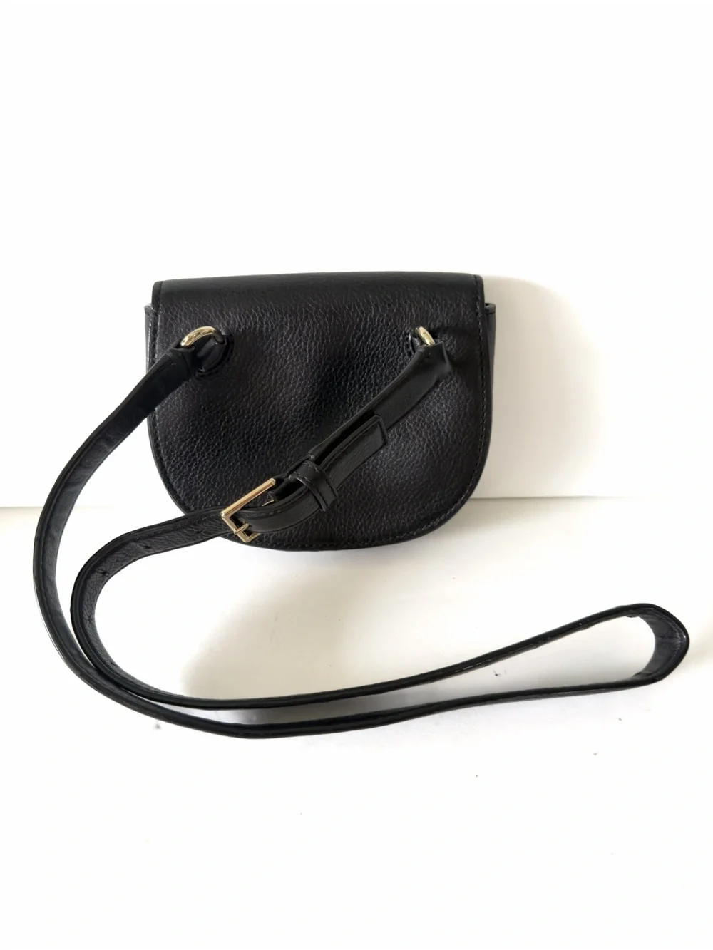 kate spade Black Leather Crossbody Belt Bag with Gold Hardware